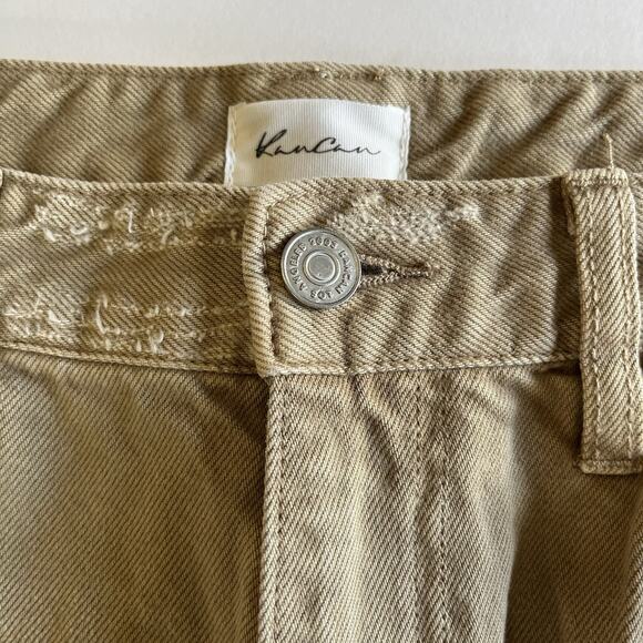 Kancan Mikaella Ultra High Rise 90s Flare Jeans Beige Tan Khaki Distressed 11/29 - Picture 6 of 9
